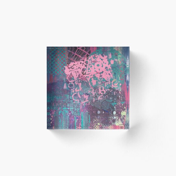 Grungy Pink Princess Acrylic Block