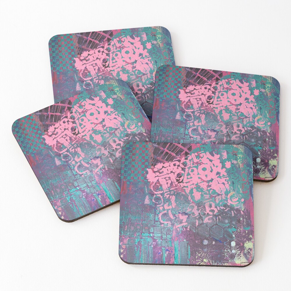 Grungy Pink Princess Coasters (Set of 4)