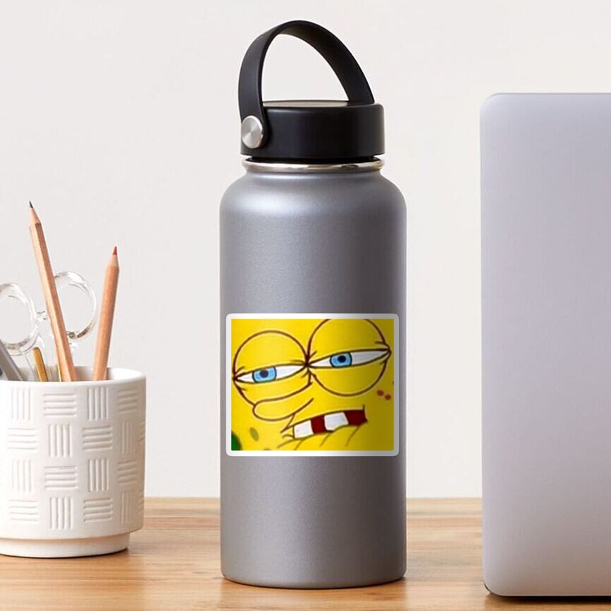 Spongebob Squinting Face Sticker For Sale By Autumnfunmaker Redbubble