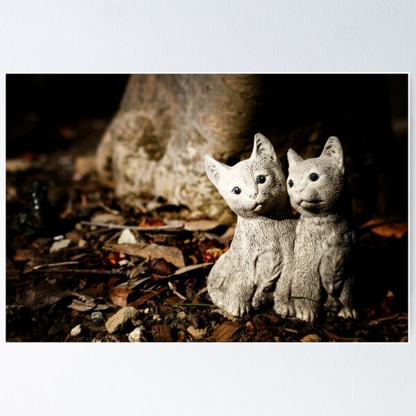 Cats in the Leaves Poster