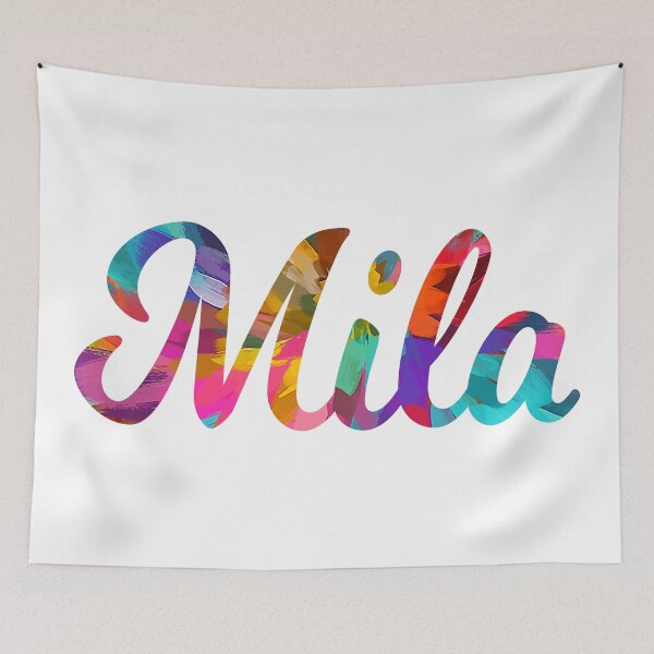 Item preview, Mila abstract painting girl's name designed and sold by ComicKitsch.
