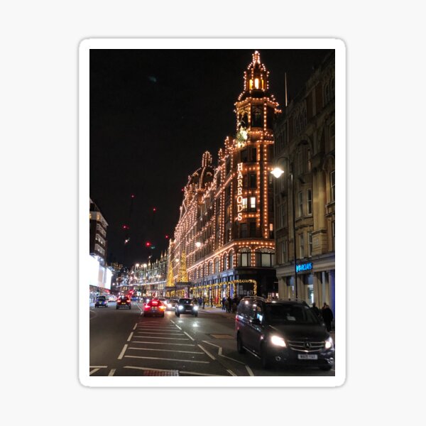 Item preview, Harrods in London at night designed and sold by amelierosey.