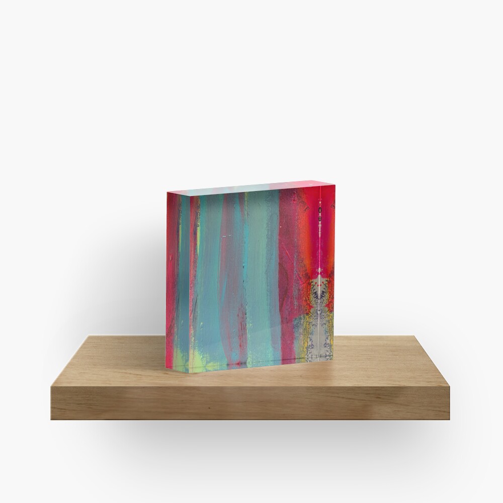 Neon Stripes Acrylic Block