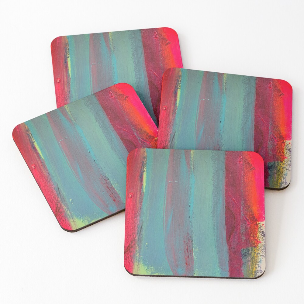 Neon Stripes Coasters (Set of 4)