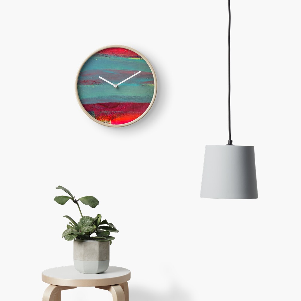Neon Stripes Clock