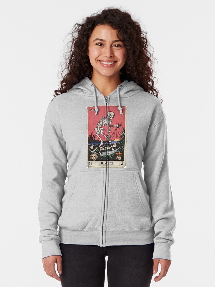 Alternate view of Death Tarot Zipped Hoodie