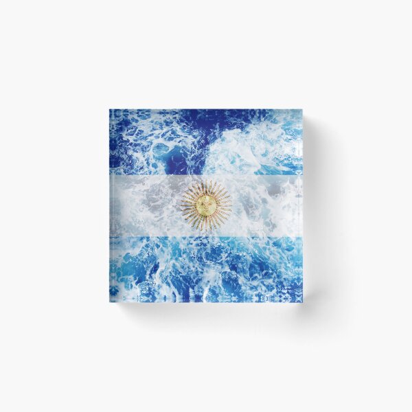 Item preview, Flag of Argentina - Ocean Waves Navy Naval Nautical Sailor Sea Cool Flags designed and sold by Dr-Pen.