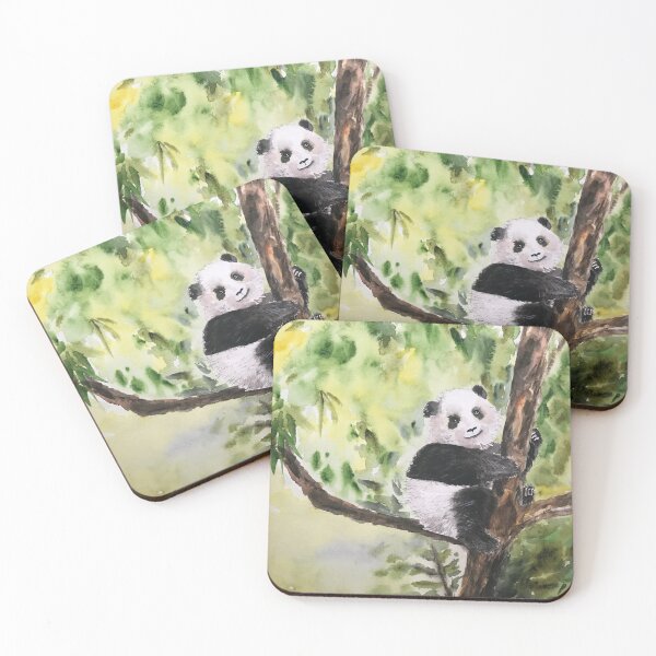 Item preview, watercolor panda on a tree designed and sold by zuzudotfun.