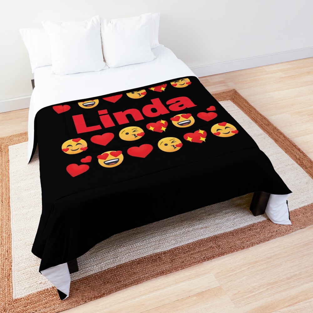 Linda Emoji My Love for Valentines day Comforter