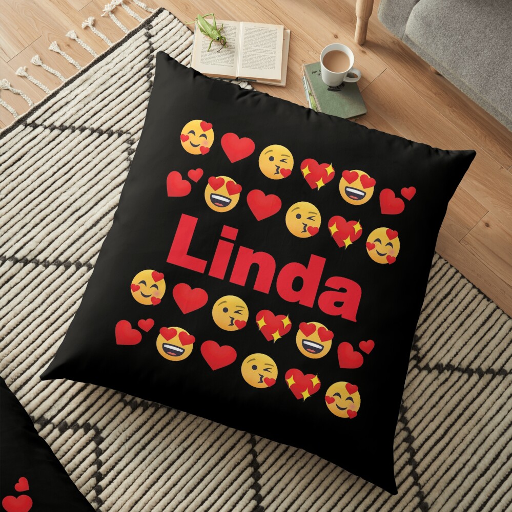Linda Emoji My Love for Valentines day Floor Pillow