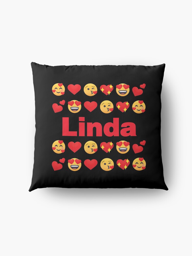 Alternate view of Linda Emoji My Love for Valentines day Floor Pillow