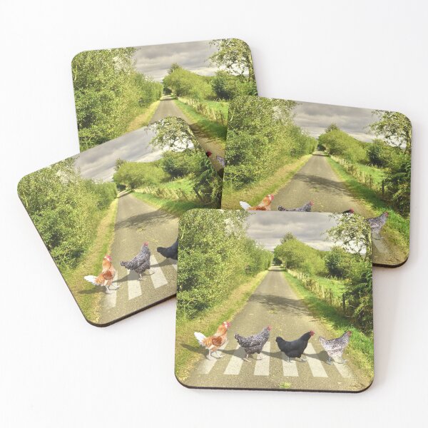 Chicken Abbey Road Coasters (Set of 4)