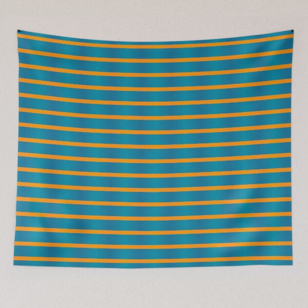Aperçu de l'œuvre Rayures horizontales bleues et jaunes créée et vendue par Poetic Patterns Studio.