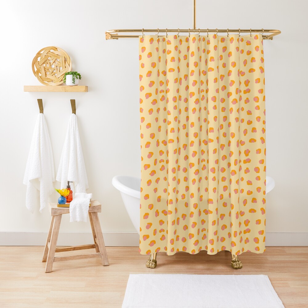 Cute saffron pink animal print Shower Curtain