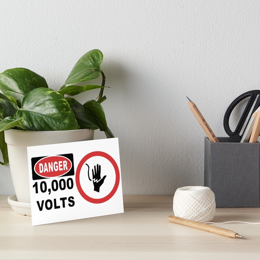 Jurassic Park 10000 Volts Sign Art Print