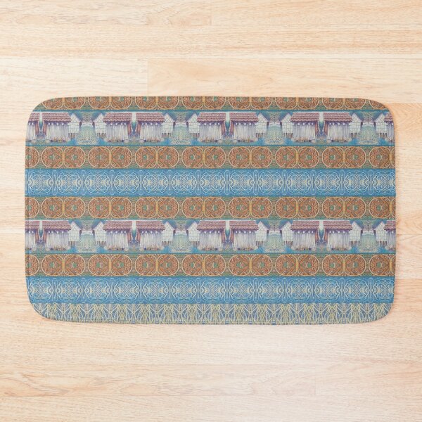 Item preview, Nordic Bohemian Pattern HIllside Huts designed and sold by WatersEdgeGal.