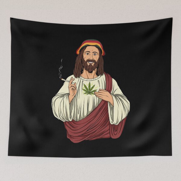 Item preview, Weed Smoking Jesus Christ - Cannabis Stoner THC designed and sold by anziehend.