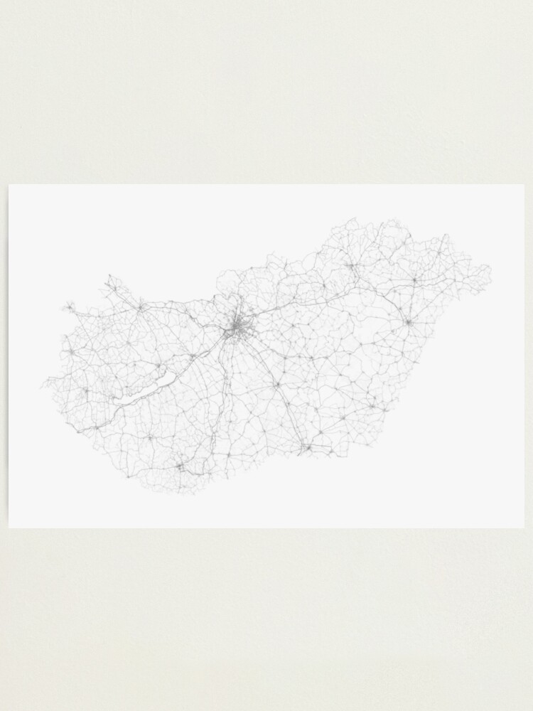 Alternate view of Roads of Hungary. (Black on white) Photographic Print