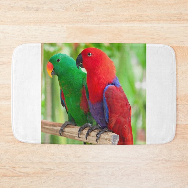 Colorful parrots Bath Mat