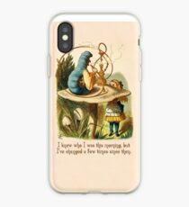 Alice in Wonderland Quote - I Knew Who I Was - Caterpillar Quote - 0235 iPhone Case