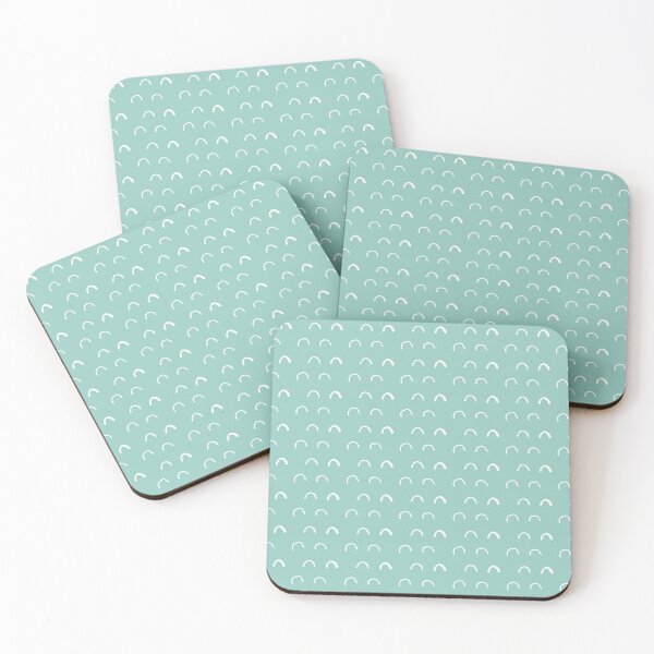 Item preview, Aqua colored pattern, white half circles on a blue background designed and sold by Marianne1108.