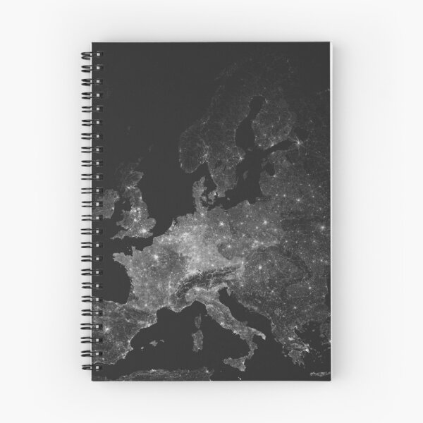 Item preview, Roads of Europe. (White on black) designed and sold by Graphical-Maps.