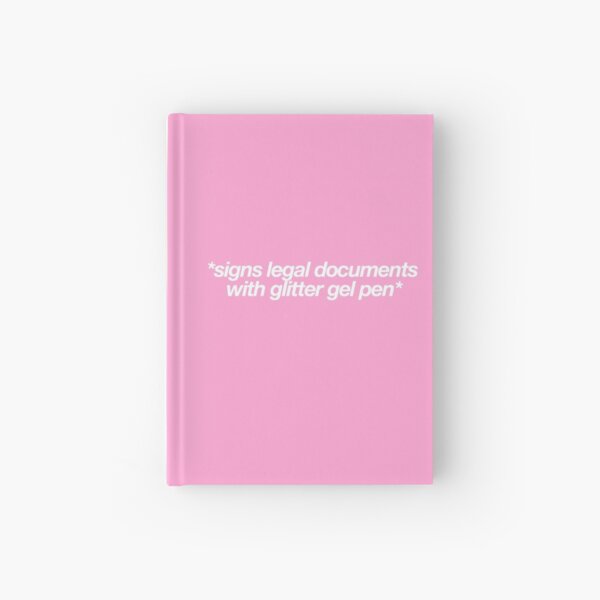 Signs Legal Documents With Glitter Gel Pen Hardcover Journal
