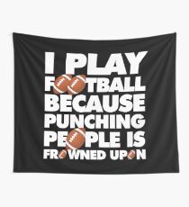 Play American Football Because Punching People Funny Saying Emoji Tapestry