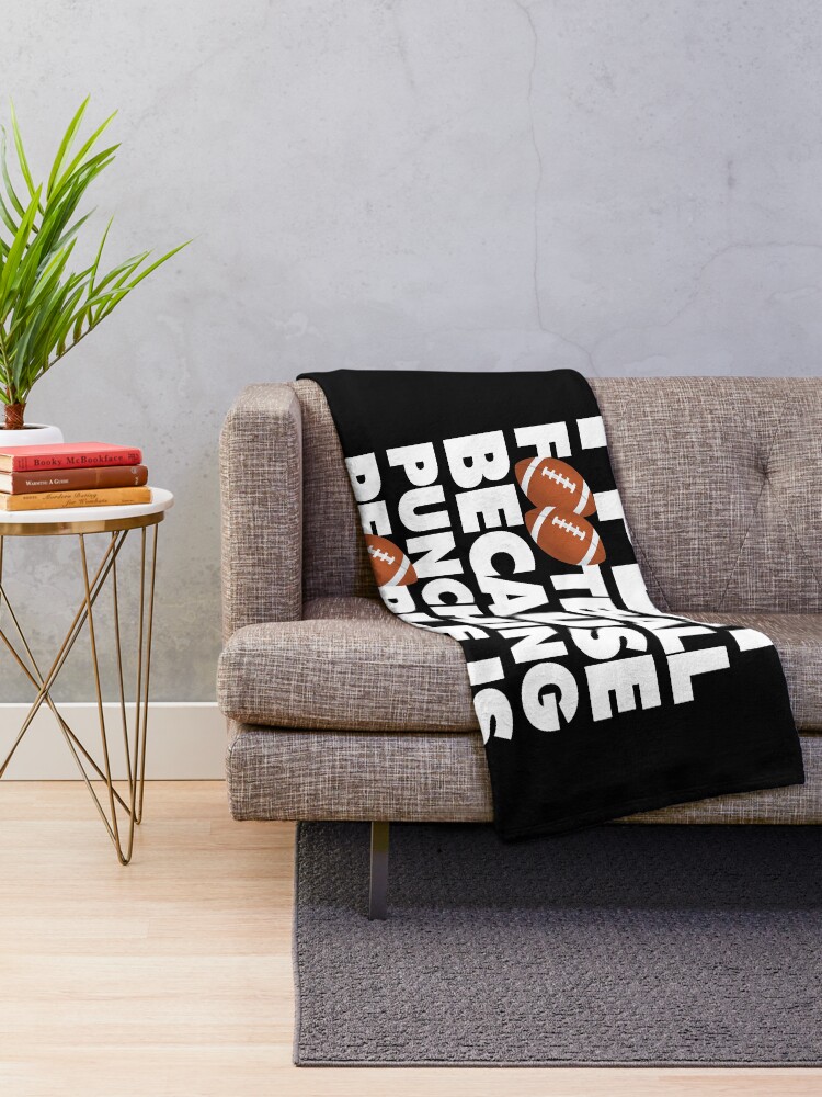 Alternate view of Play American Football Because Punching People Funny Saying Emoji Throw Blanket