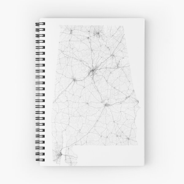 Item preview, Roads of Alabama. (Black on white) designed and sold by Graphical-Maps.