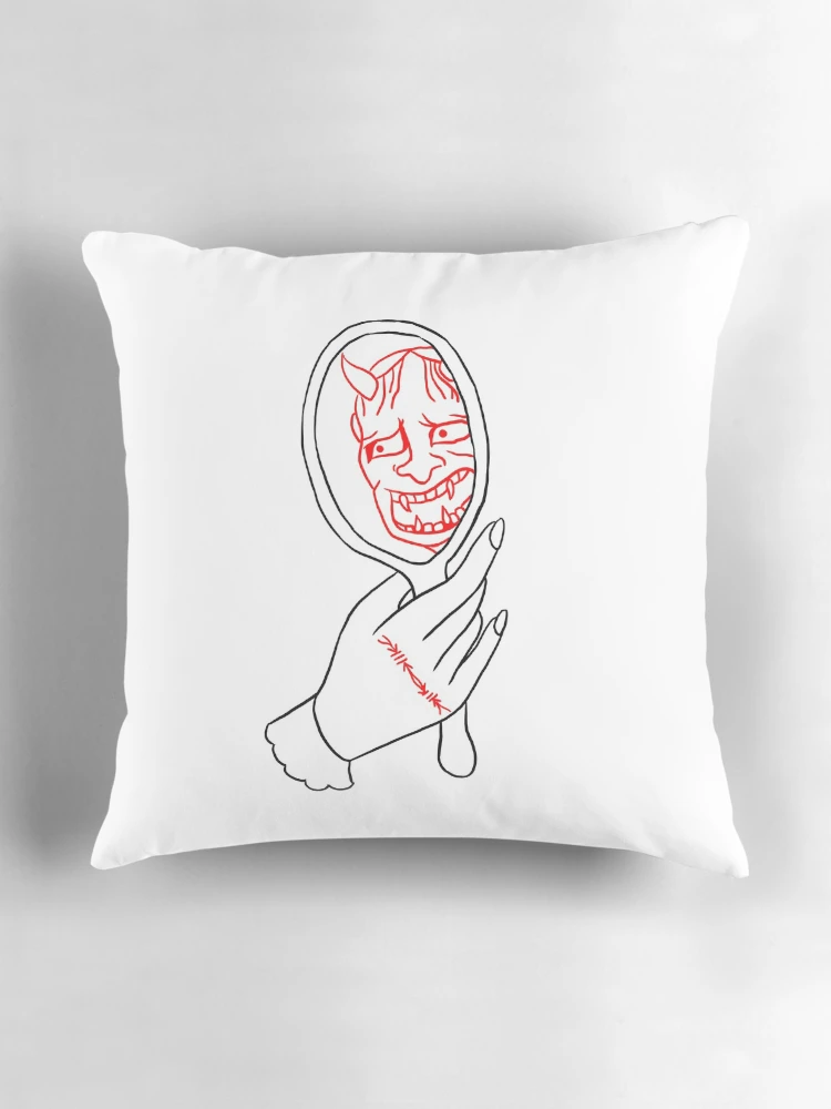 Thumbnail 3 of 4, Pillow, Devil reflection designed and sold by Reeplay.