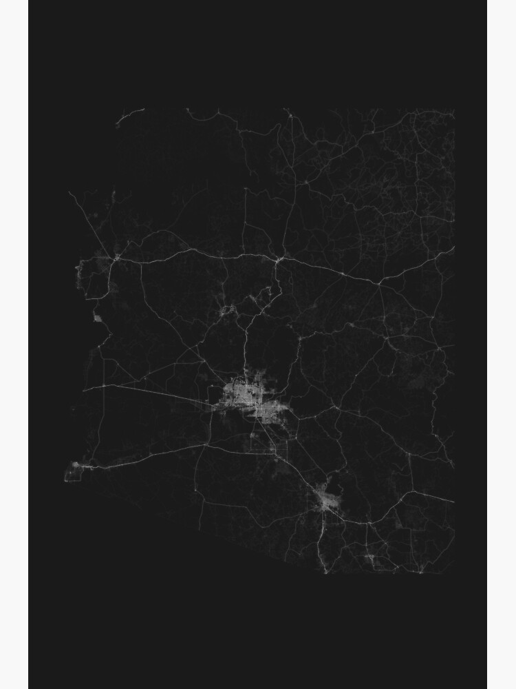 Roads of Arizona. (White on black) by Graphical-Maps