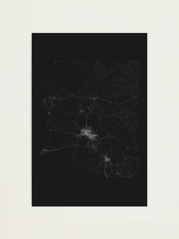 Alternate view of Roads of Arizona. (White on black) Photographic Print
