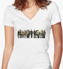 The Walking Dead Cast Women's Fitted V-Neck T-Shirt