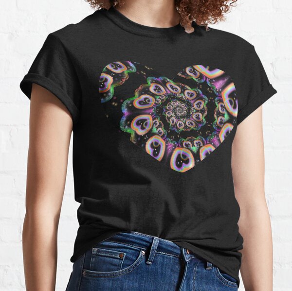 Rainbow Heart Spiral Classic T-Shirt