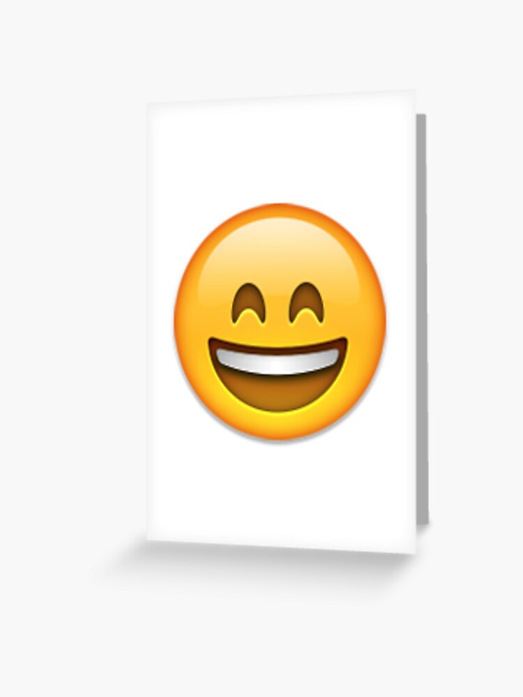 Carte De Vœux Grand Sourire Emoji Par Nojams Redbubble