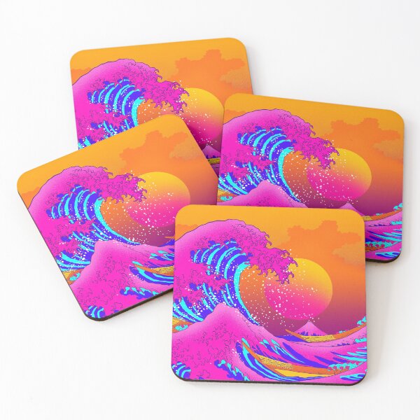 Item preview, great wave off kanagawa neonwave designed and sold by gomskyartstudio.