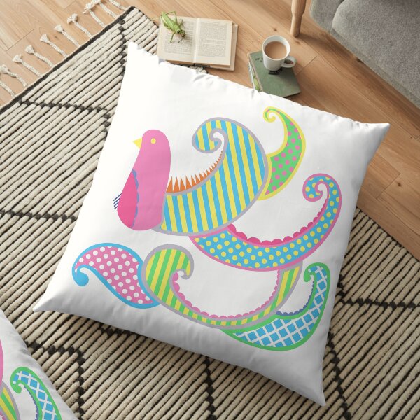 Psychedelic Bird Floor Pillow