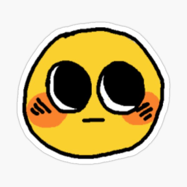 "Cursed Emoji Sticker Blushing" Sticker by aliinanadeem | Redbubble