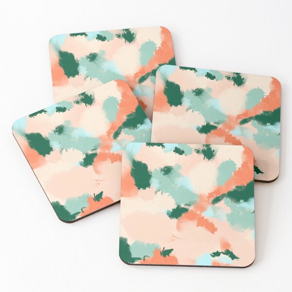 Item preview, Abstract art -  coral and green designed and sold by Ilze Lucero.