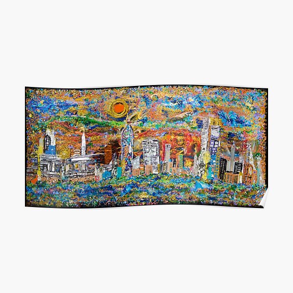 3D Layered Resin City Art Coffee Table by Chicago Artist Gary Bradley Poster