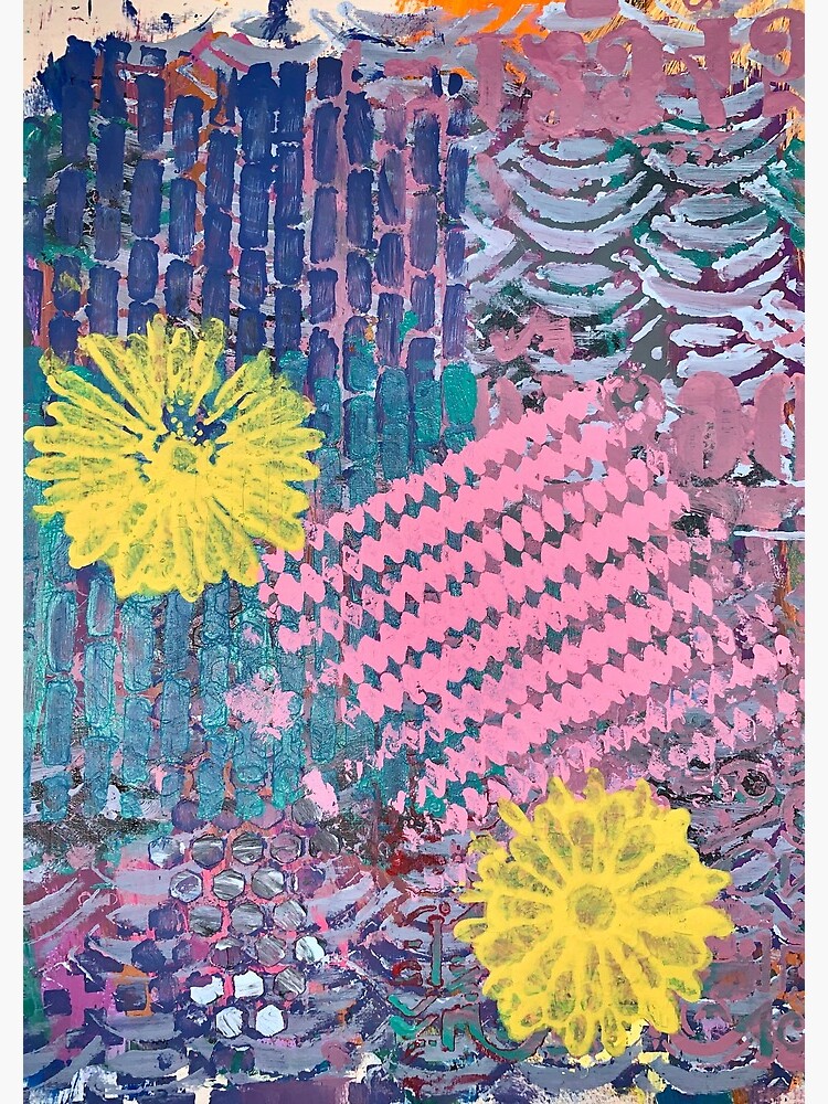 Yellow Flowers in Pink and Purple Fields by Margaretmilrose
