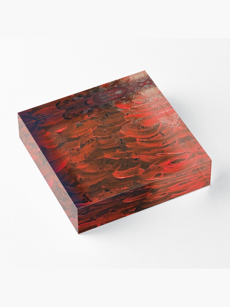 Alternate view of Red Hot Waves Acrylic Block