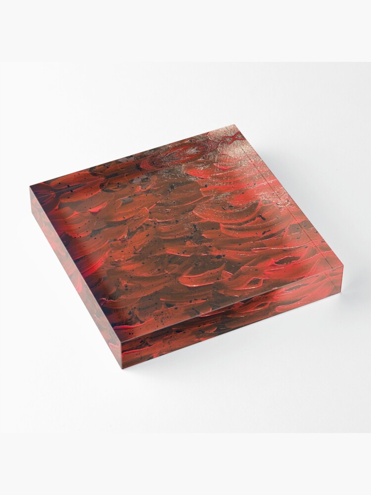 Alternate view of Red Hot Waves Acrylic Block