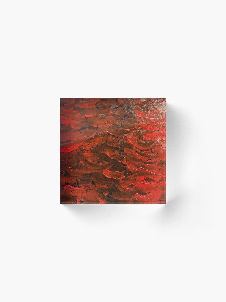 Alternate view of Red Hot Waves Acrylic Block