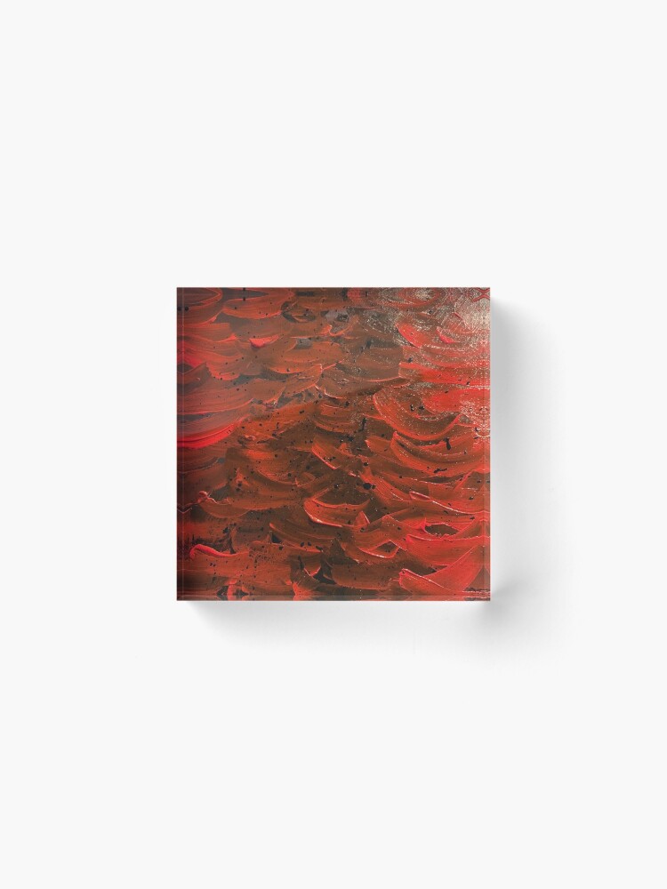 Alternate view of Red Hot Waves Acrylic Block
