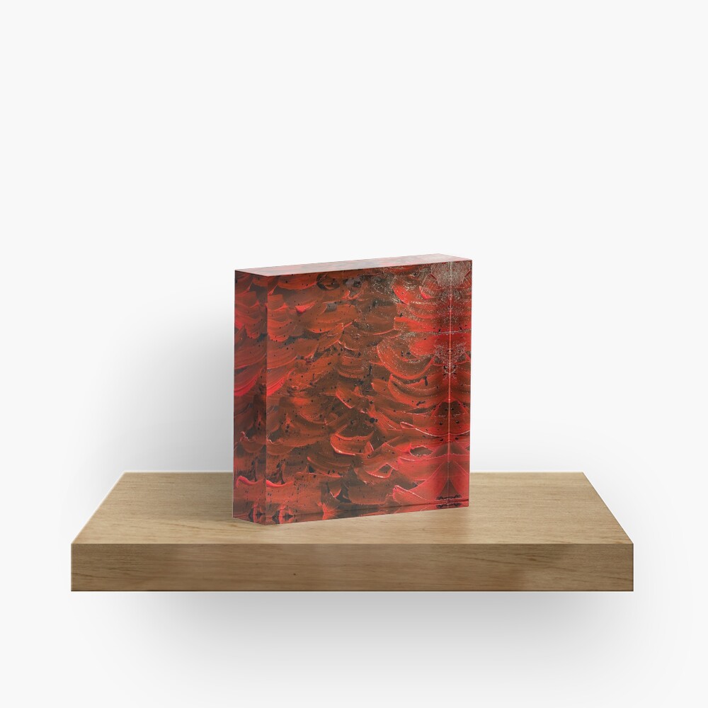 Red Hot Waves Acrylic Block