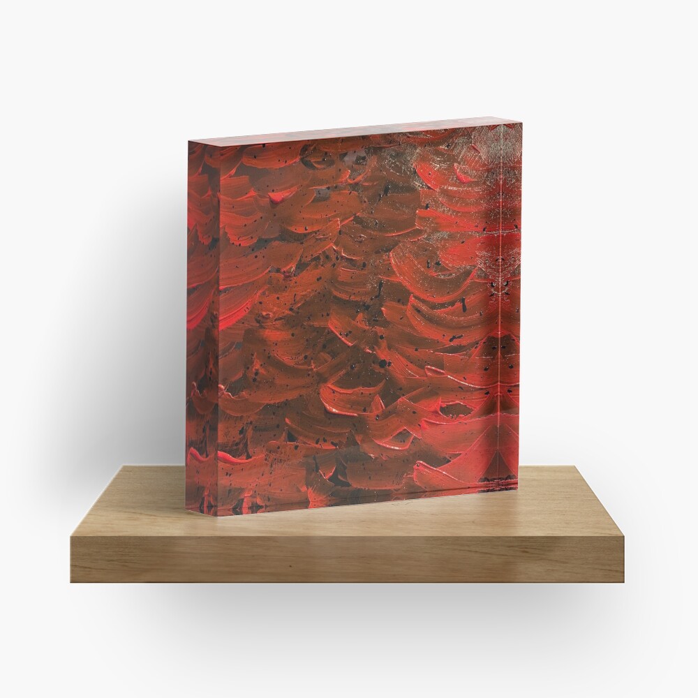 Red Hot Waves Acrylic Block