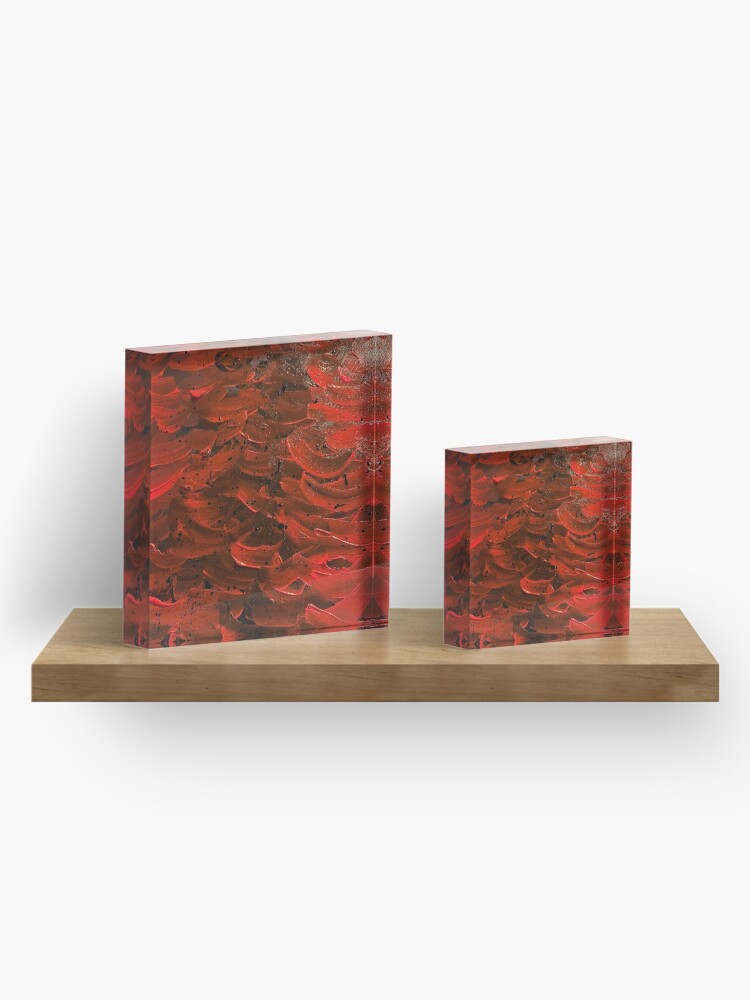 Alternate view of Red Hot Waves Acrylic Block
