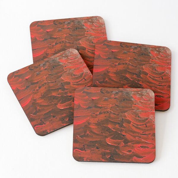 Red Hot Waves Coasters (Set of 4)